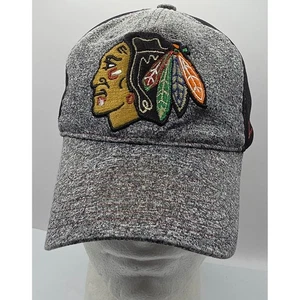 Chicago Blackhawks Zephyr NHL meliert grau schwarz Baseballkappe Strapback Mütze - Bild 1 von 10