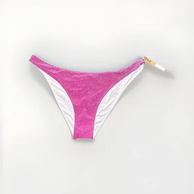 Parte inferior de bikini Victoria’s Secret ROSA fucsia plateada brillante descarada nueva con etiquetas grande Foto 1 de 4