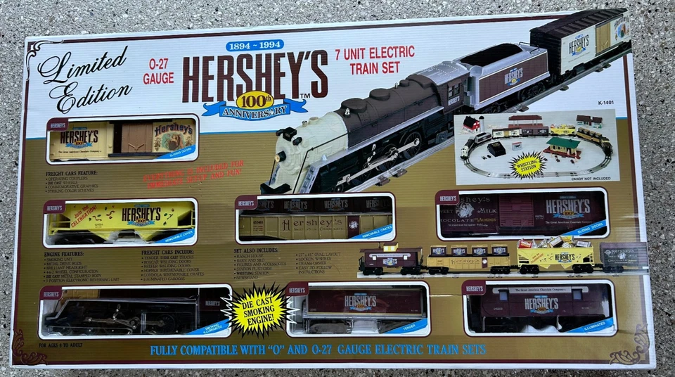 Hershey's 100th Anniversary Limited Edition 7 Unit Train Set 027 Gauge  NEW - Image 1 of 4