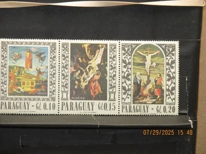 The listing is:(3)1967 Paraguay stamps: Holy Week Paintings, Unused MNH &OG - Picture 1 of 6