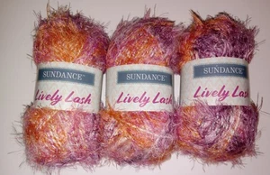 Lot of 3 ~ "Sundance - Lively Lash" Yarn ~ "Orchid Blaze - 1005" ~ 1.75 oz. ea. - Picture 1 of 3