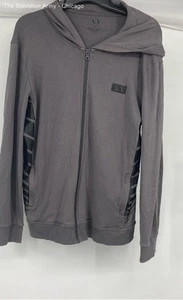Armani Exchange Mens Gray Long Sleeve Pockets Full Zip Hoodie Size X-Large - Picture 1 of 6