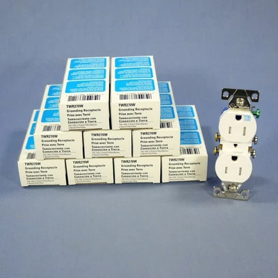 COOPER WIRING DEVICES Cooper TWR270W White Tamper Weather Resistant Duplex Receptacle 5-15R 15A 10pcs
