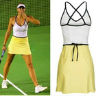 Nwt NIKE Maria Sharapova tennis Dress w/ Bra white yellow M Medium