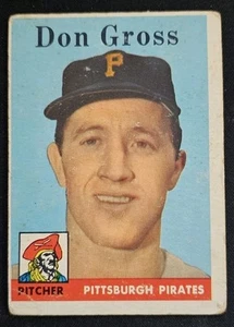 1958 Topps #172 Don Gross Pittsburgh Pirates - PR - Picture 1 of 2