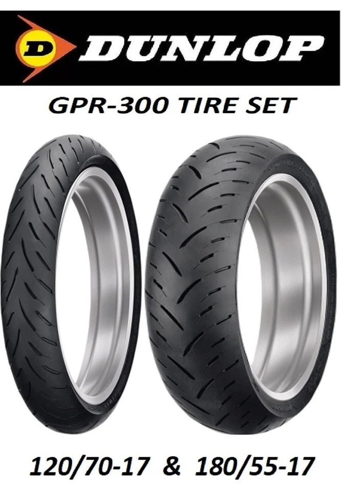 JUEGO NEUMÁTICOS DELANTEROS/TRASEROS DUNLOP GPR-300 120/70ZR17 180/55ZR17 KAWASAKI NINJA 600 Foto 1 de 2