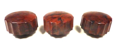 vintage FIRESTONE AIR CHIEF 4-A-20 TABLETOP :  SET OF 3 BAKELITE push-on KNOBS - Image 1 of 3