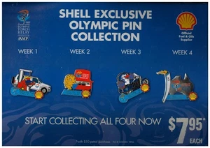 Juego completo de 4 relés de antorcha de los Juegos Olímpicos de Sydney 2000 - semanas 1-4 alfileres de carcasa en tarjeta - Imagen 1 de 2