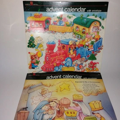 1983 VINTAGE Lot American Greetings Nativity & Christmas Train  Advent Calendar  - Image 1 of 4