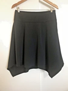 ANN TAYLOR Black Asymmetric Short Skirt NWT PM Petite Medium Dancer A-Line Flare - Picture 1 of 5