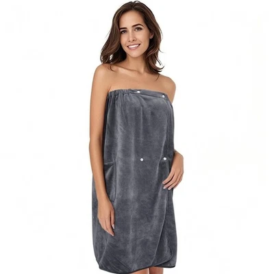 Envoltura de spa para mujer microfibra ligera hasta la rodilla baño cuerpo envoltura ducha toalla... Foto 1 de 4