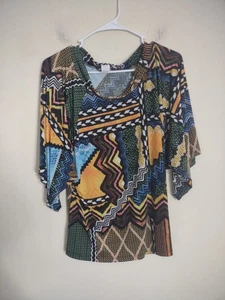 Blusa Vintage Caribe XL Funky Artsy Boho Ligera Hecha en los EE. UU. - Imagen 1 de 4