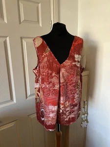 Next Size 14 Top Womens Linen Cotton Blend Vest Sleeveless Summer Holiday BNWT - Picture 1 of 9