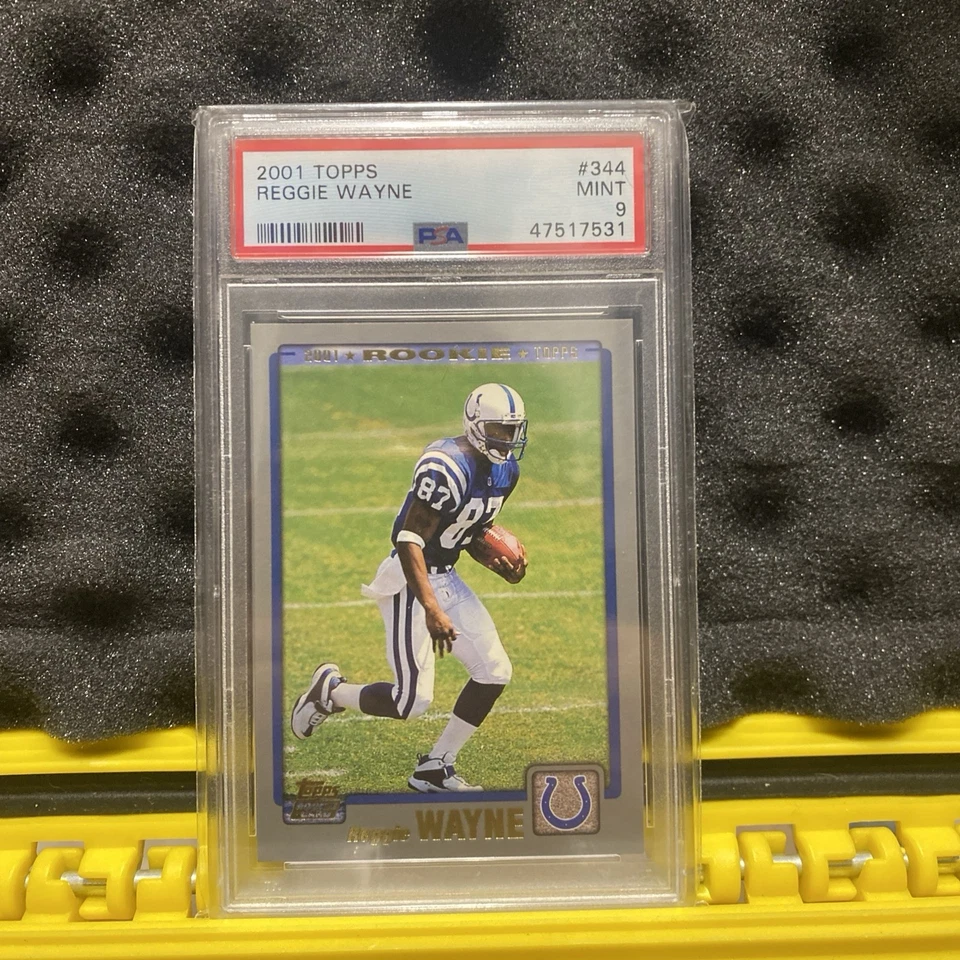 2001 Topps Reggie Wayne PSA 9 Mint Rookie Card RC #344 - Image 1 of 1