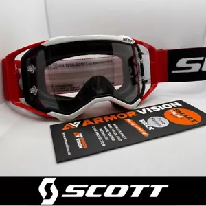 MOTOCROSS MX GOGGLES Scott Prospect Race Ready Black Red FREE ARMOR VISON - Picture 1 of 9