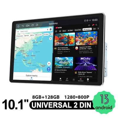 JOYING Android 13 10.1 Zoll Doppeldin Autoradio Universal 8+128GB Mit WLAN WiFi - Bild 1 von 4