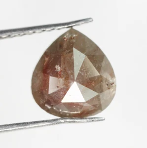 Diamante pera naturale 2,38 ct colore grigio a forma di pera diamante rustico - Foto 1 di 10