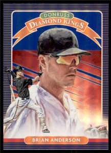 2020 Donruss Diamond Kings Holo Blue #6 Brian Anderson Miami Marlins