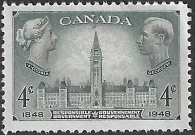 🍁Canada   #277   "Parliament Buildings"  Fine Used  1948 Issue    (A) - Image 1 of 2