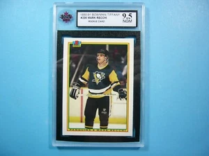 1990/91 BOWMAN TIFFANY NHL HOCKEY CARD #206 MARK RECCHI ROOKIE RC KSA 9.5 NGM - Picture 1 of 2