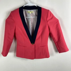 Gianni Bini Women's Pink Long Sleeve 100% Polyester One Button Blazer - Size 0 - Picture 1 of 12