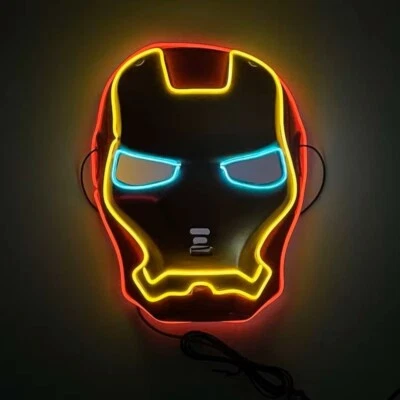 Iron Man LED light-up Face Mask;  perfect  as Christmas stocking stuffers - Image 1 of 2