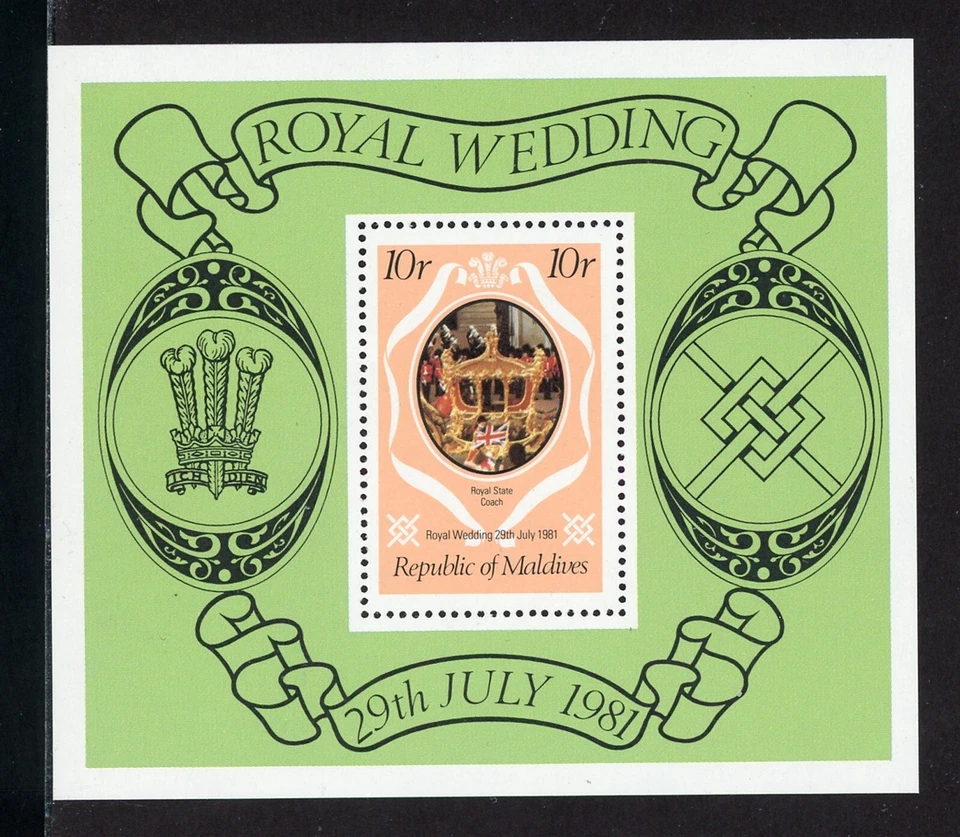 Islas Maldivas Scott #909 MNH S/S Príncipe Carlos Dama Diana Boda $$ Foto 1 de 1