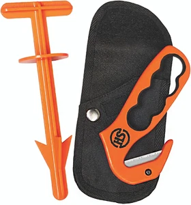 Butt Hook Combo Field Dressing Accessories - 5.7-Inch Blaze-Orange Gut Hook & Bu - Picture 1 of 12