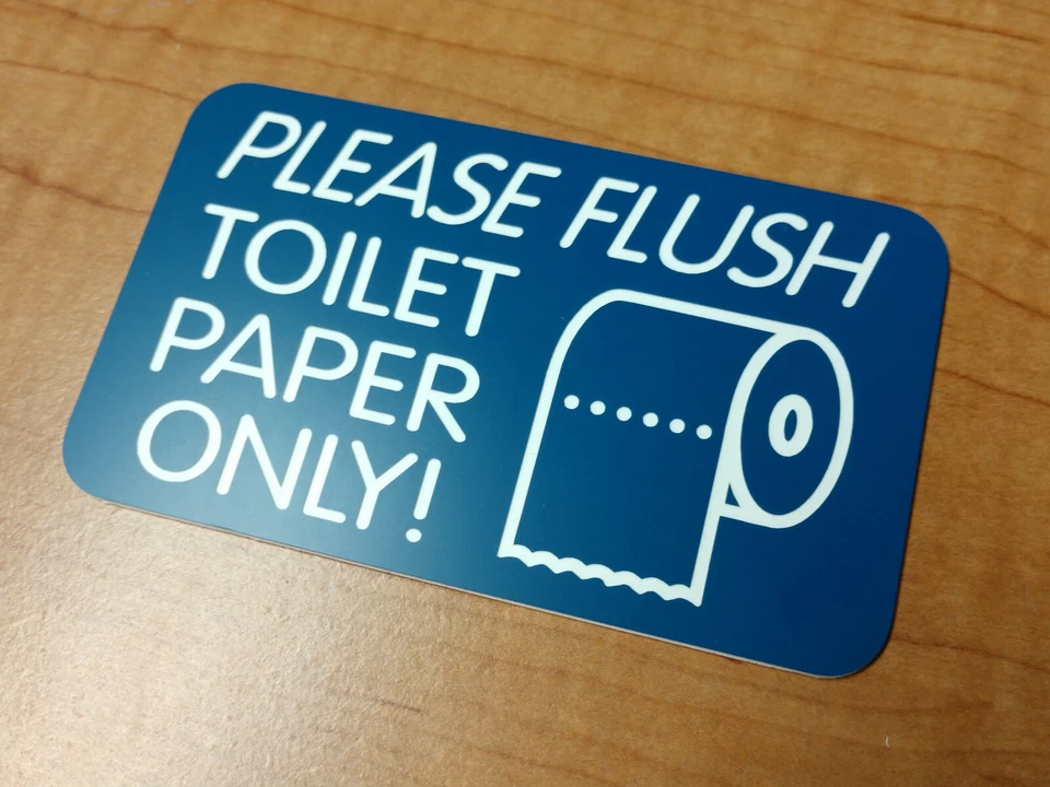 Letrero de baño placa baño lavabo séptico SOLO PAPEL HIGIÉNICO enjuague Foto 1 de 1