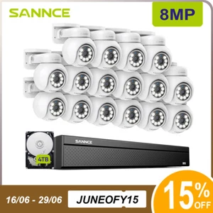 SANNCE 4K 16CH NVR PoE Security Camera System Two Way Audio Color Night Vision - Picture 1 of 18