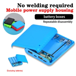 Dual USB Battery Charger Box Case Power Bank Case DIY Shell Kit Solderless New - Picture 1 of 21
