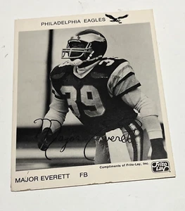 MAJOR EVERETT FB Philadelphia Eagles Black White Photo Frito Lay Promotional - Picture 1 of 2