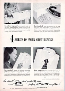 1952 Pfeildruck Anzeige 4 Geheimnisse zum leichteren Hemdbügeln - Bild 1 von 1