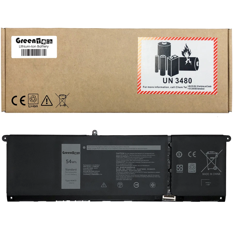 BATERÍA GREENTECH V6W33 PARA INSPIRON 3515 5415 5515 54WHR XDY9K MVK11 WV3K8 Foto 1 de 1