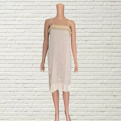 Vintage 20s Silk Slip Dress - Pearl W Cream Lace Art Deco Flapper - Image 1 of 4