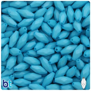 BeadTin Opaque 15mm Faceted Elongated Bicone Acrylic Beads (200pcs) Color choice - Picture 1 of 17