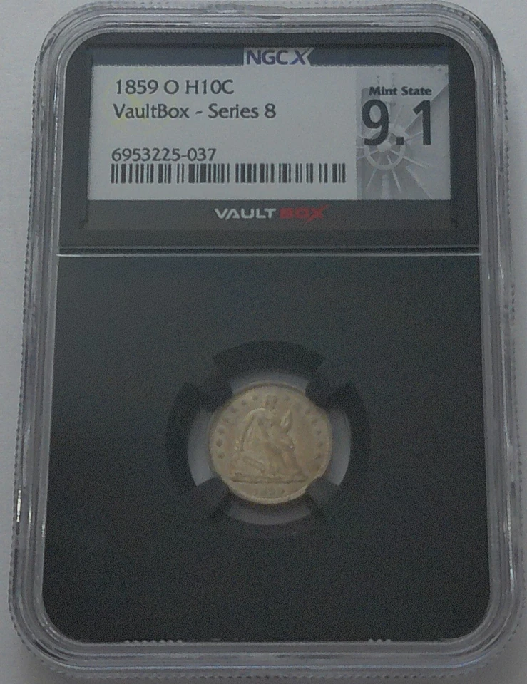 1859 O NGCX 9.1 H10C Series Liberty Half Dime Vault Box Series 8 MS61 Mint State - Image 1 of 3