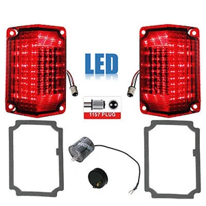 68 69 Chevy El Camino LED Tail Turn Signal Light Lenses w/ Gaskets & Flasher Set - Picture 1 of 9