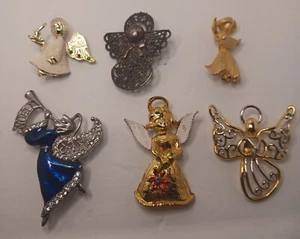 Lote de 6 broches de joyería vintage estilos y materiales mixtos disfraz - Imagen 1 de 16