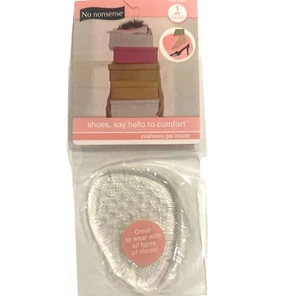 1 Pair Womens Cushiony Gel Insole By No Nonsense One Size Clear Easy Insert/Wear - Picture 1 of 4