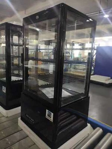 NEW 98L COUNTER TOP 4 SIDES GLASS DISPLAY FRIDGE COOLER 2'C / 8'C LEDLIGHT KEY - Picture 1 of 6