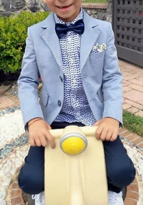 MARIELLA BURANI - BURANI BLUE VESTITO COMPLETO CERIMONIA BAMBINO 4/5 ANNI 2019 - Foto 1 di 8