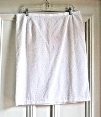 NUEVO CON ETIQUETAS ~ Falda Gymboree Celebraciones de Pascua Para Mujer Blanca Ojales Talla 12 $52.95 * Foto 1 de 4