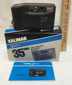 Película para cámara Kalimar 35 mm flash negro enfoque totalmente automático gratuito rebobinado automático nuevo de lote antiguo - Imagen 1 de 6