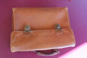 alte Echt- Leder Akten Tasche braun Made in Deutschland - Bild 1 von 3