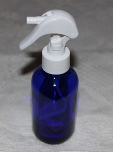 New 2 Oz Blue Empty Glass Bottle with White Trigger Spray Top Essential Oils - Picture 1 of 3