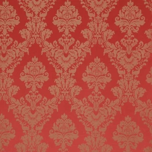 Madagascar Brocade Damask Fabric Red | Reversible | Curtains Blinds Upholstery - Picture 1 of 5