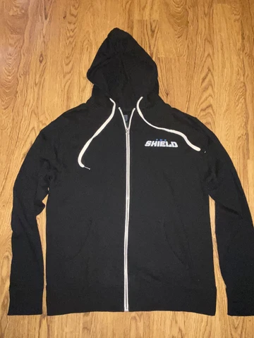 WWE Vintage The Shield Full Zip Black Hoodie Sweatshirt Large Rollins Roman Cover