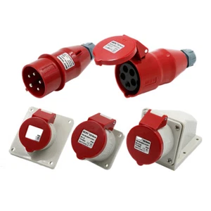400V 16/32Amp 5Pin Industrial Plugs Or Socket IP44 Male/Female Connector 3P+N+E - Bild 1 von 27