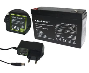 AGM Akku 6V 12 Ah AGM Batterie ersetzt 10 Ah 14 Ah + Ladegerät STECKER - Bild 1 von 1